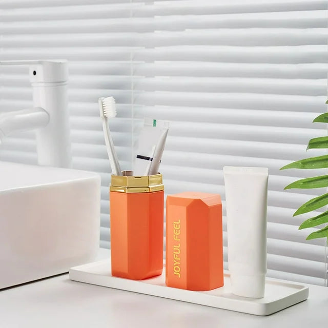 Joyful Toothbrush Holder, Outdoor Travel Camping Toothbrush Case, Durable Toothbrush Toothpaste Storage Holder, Detachable Toothbrush Mug, Bathroom Accessories Toothpaste Box Joyful Toothbrush Holder, Outdoor Travel Camping Toothbrush Case, Durable Toothbrush Toothpaste Storage Holder, Detachable Toothbrush Mug, Bathroom Accessories Toothpaste Box